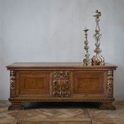 Italian 17th Century Blond Walnut Cassone Chest gallery detail image