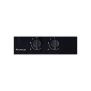 Artusi 30cm Domino Dual Gas Cooktop - With Cast Iron Trivet in Black Glass gallery detail image