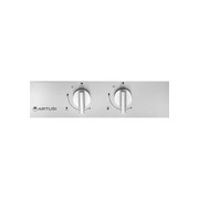 Artusi 30cm Domino Dual Gas Cooktop - With Cast Iron Trivet in Stainless Steel gallery detail image