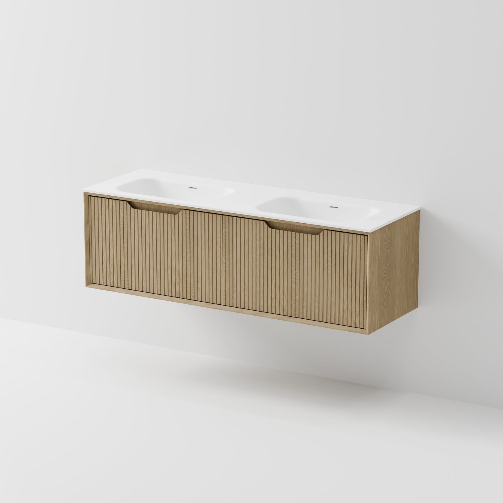 Aria 1500 Double Basin Wall Hung Vanity | Inset Basin gallery detail image