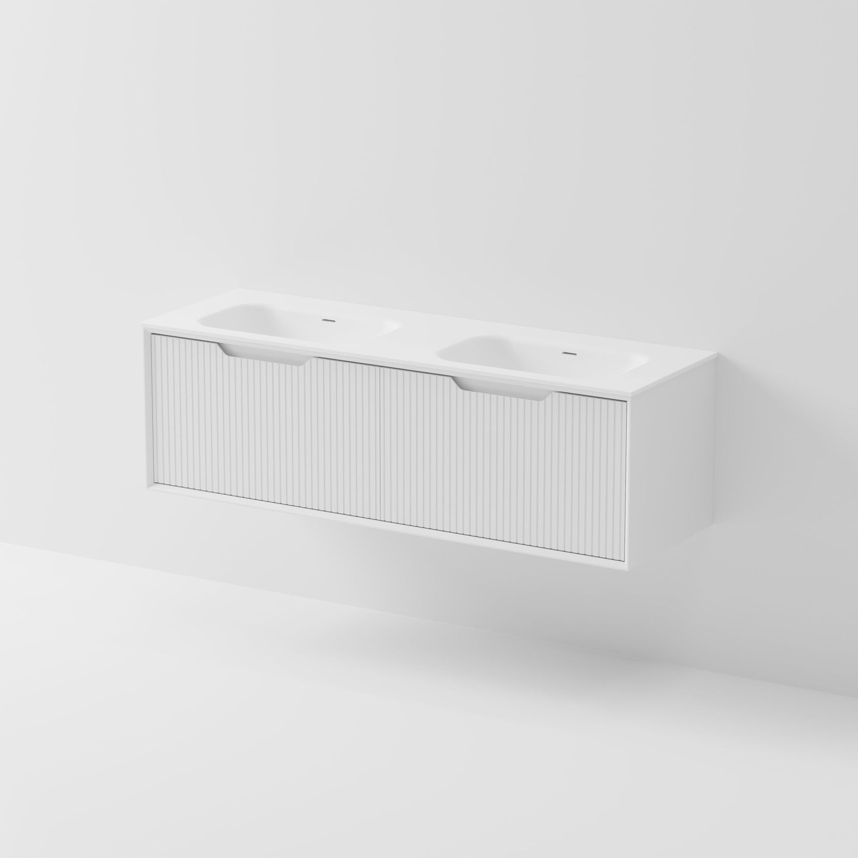Aria 1500 Double Basin Wall Hung Vanity | Inset Basin gallery detail image