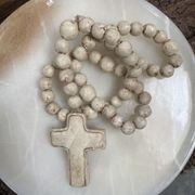 White Rosary Beads & Cross Clay gallery detail image