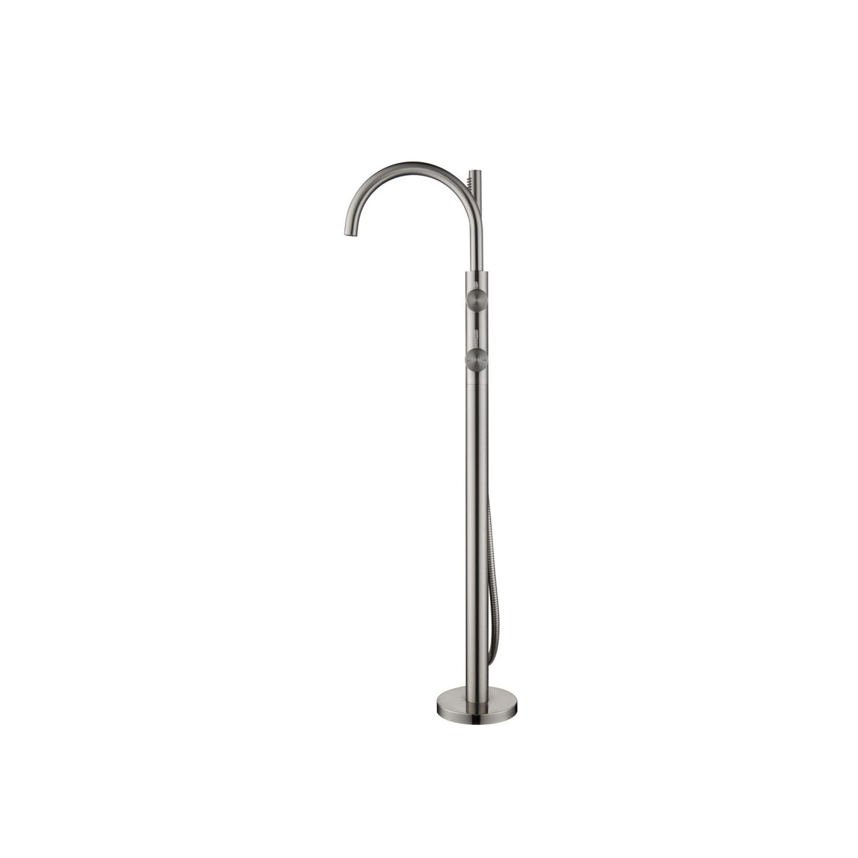 Mica Fluted Freestanding Bath Mixer with Hand Shower gallery detail image