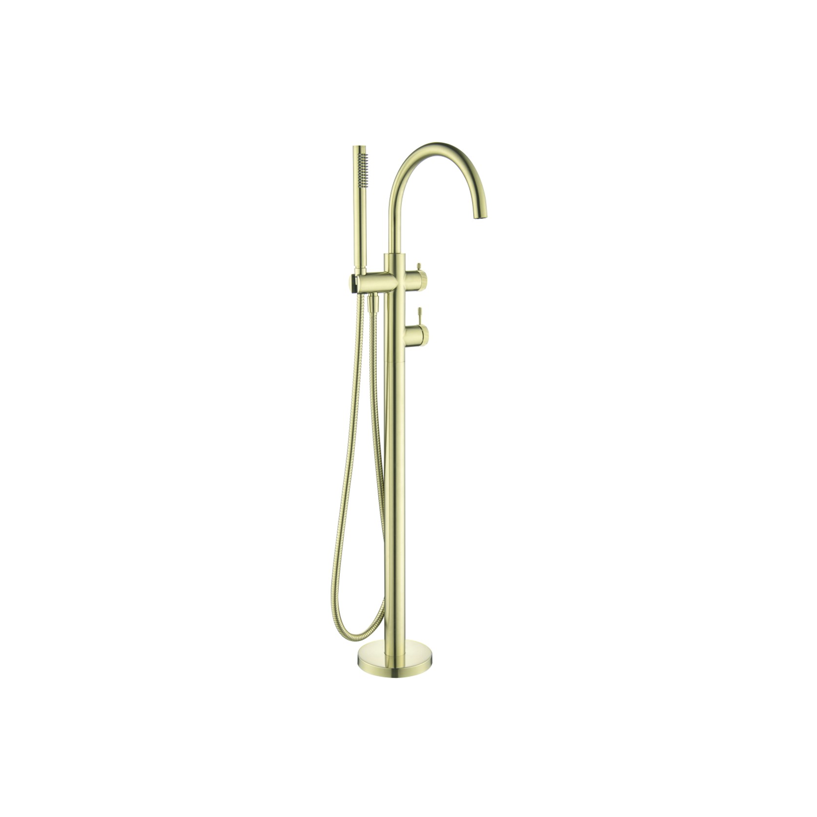 Mica Fluted Freestanding Bath Mixer with Hand Shower gallery detail image