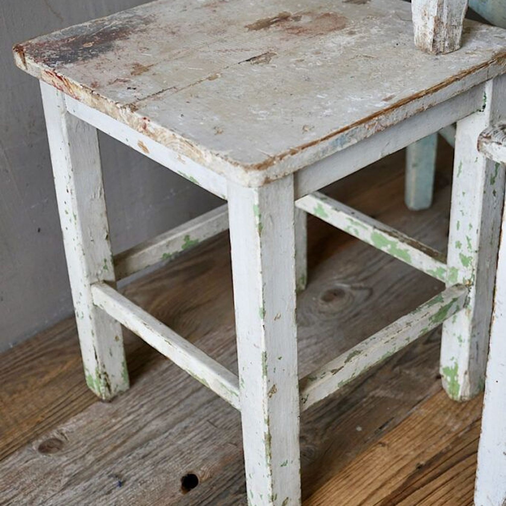 French Rustic Painted Stools gallery detail image