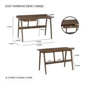 COLT Study Desk 120cm - Walnut gallery detail image