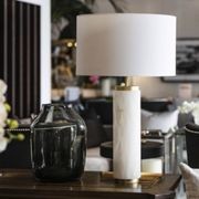 Como Table Lamp - Alabaster With White Chintz Shade gallery detail image