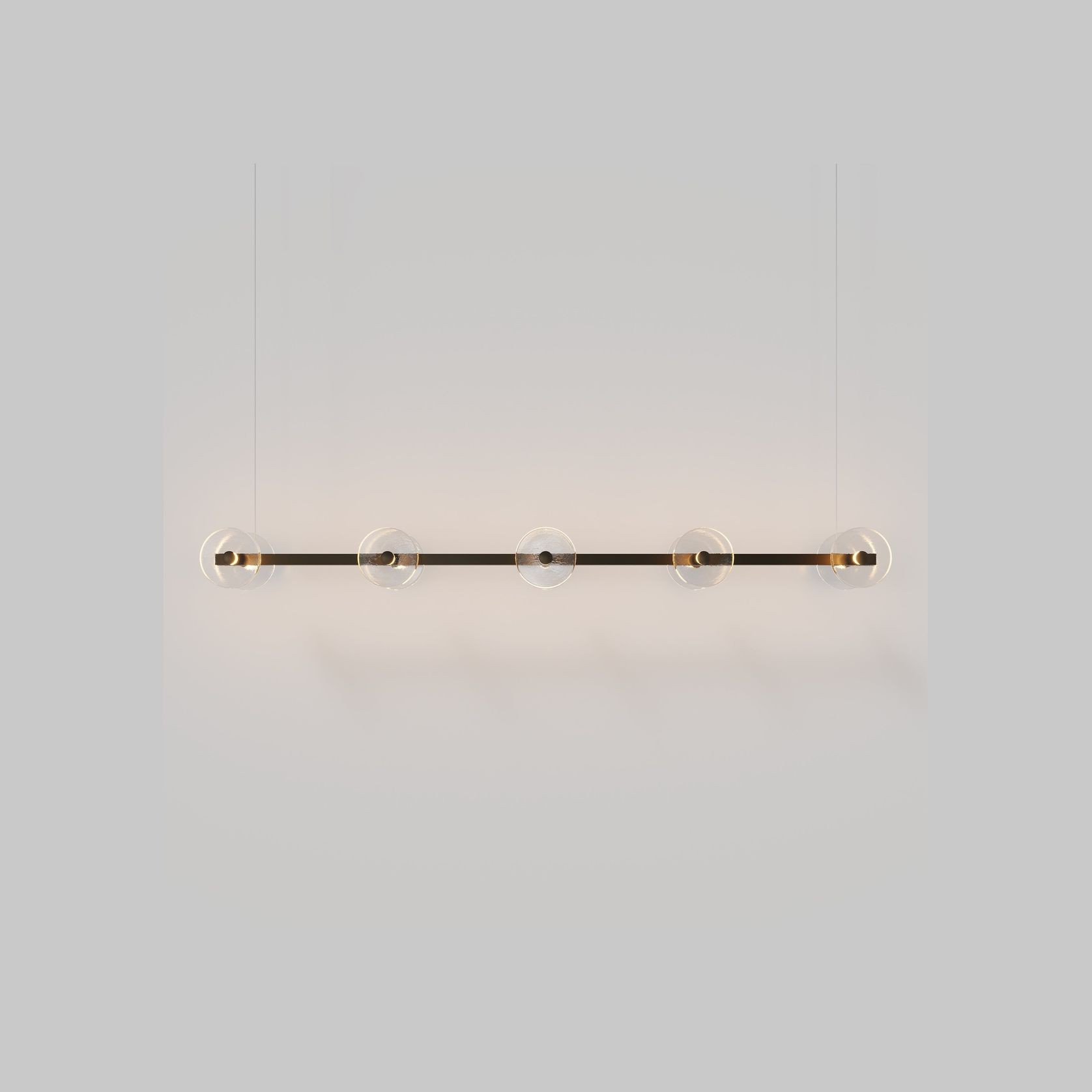 Coral Linear Bar Pendant - Clear Glass gallery detail image