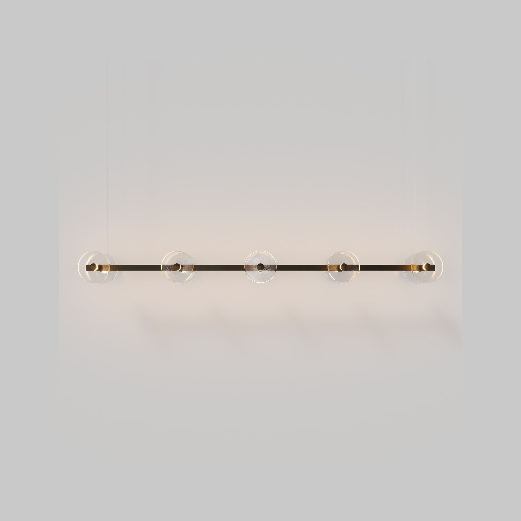 Coral Linear Bar Pendant - Clear Glass gallery detail image