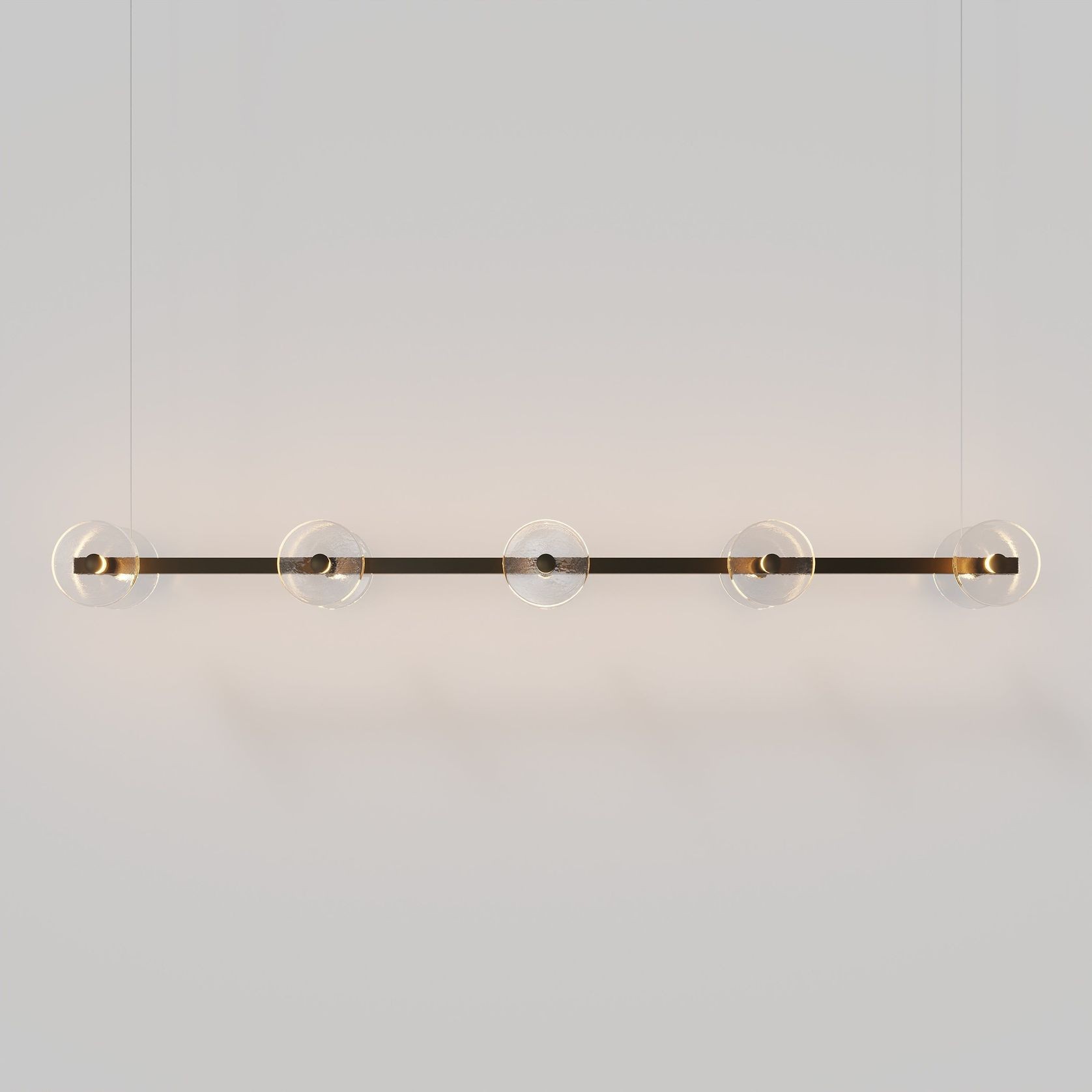 Coral Linear Bar Pendant - Clear Glass gallery detail image