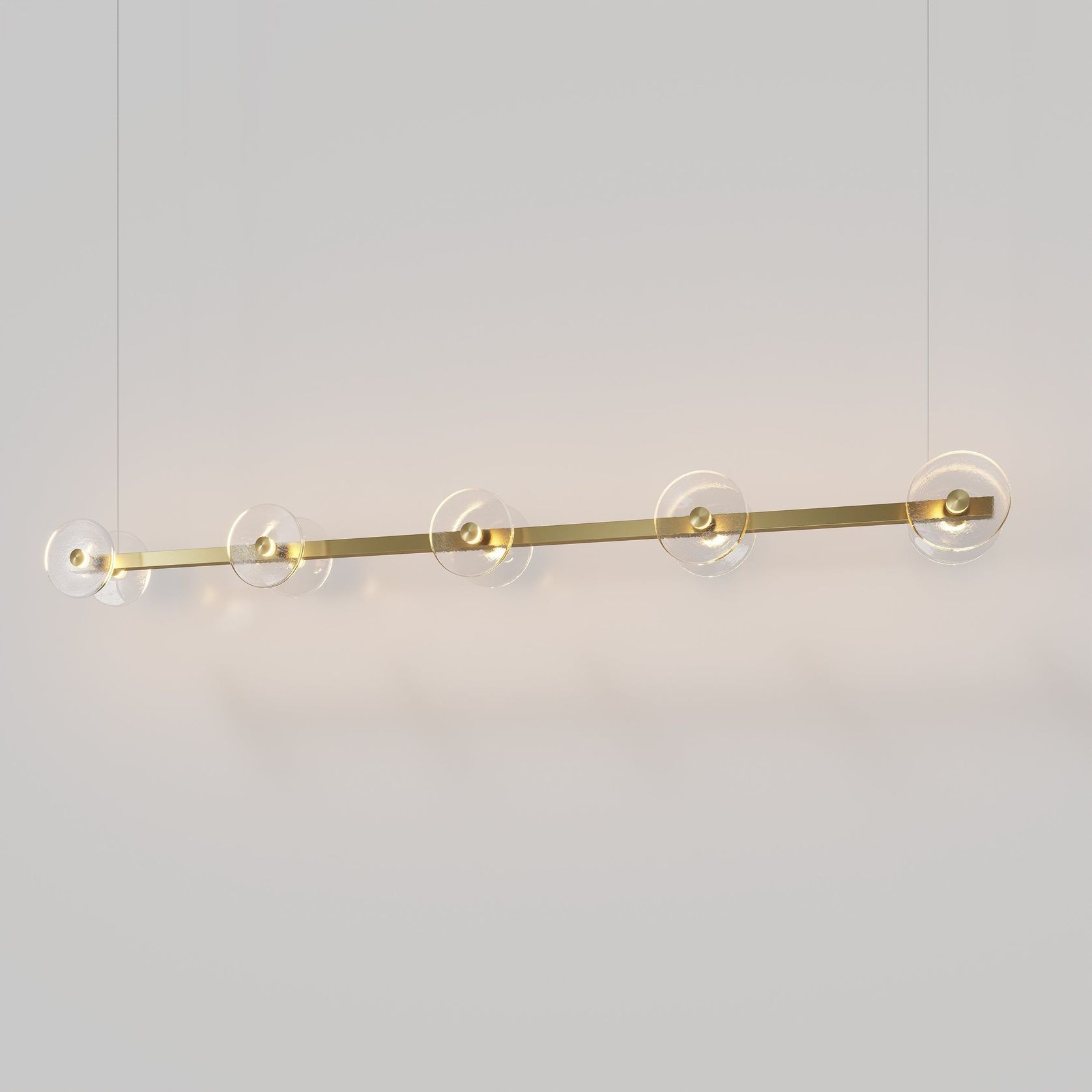Coral Linear Bar Pendant - Clear Glass gallery detail image