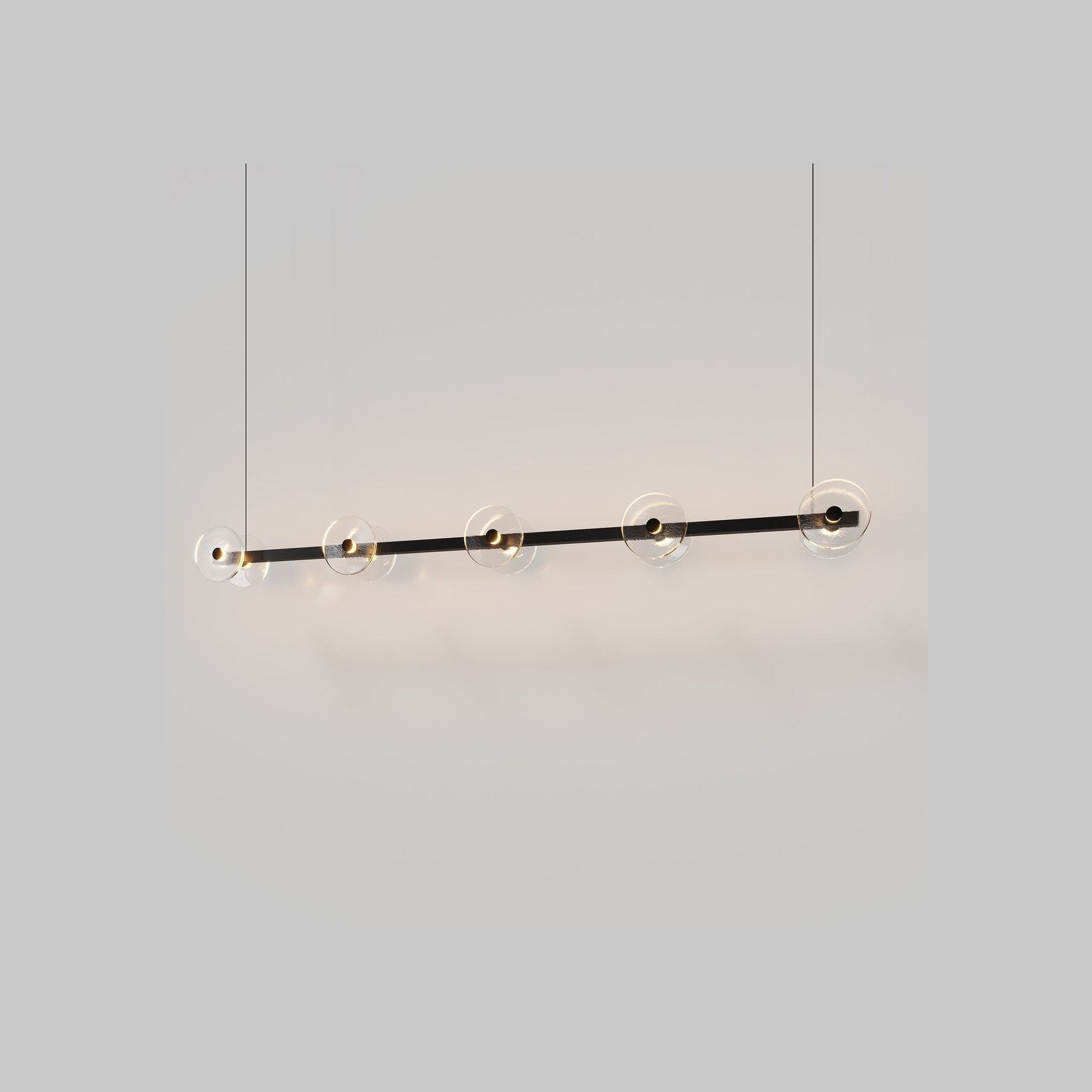 Coral Linear Bar Pendant - Clear Glass gallery detail image