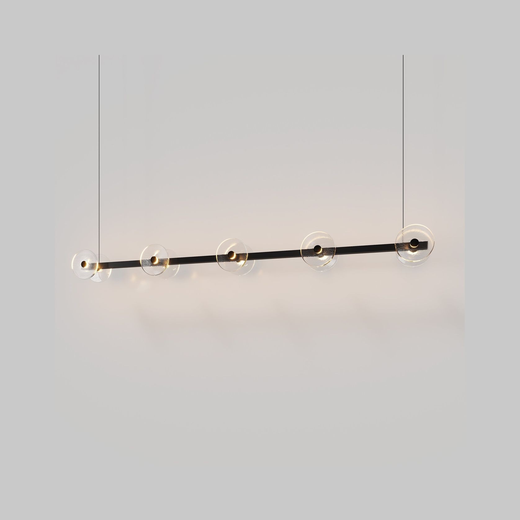 Coral Linear Bar Pendant - Clear Glass gallery detail image