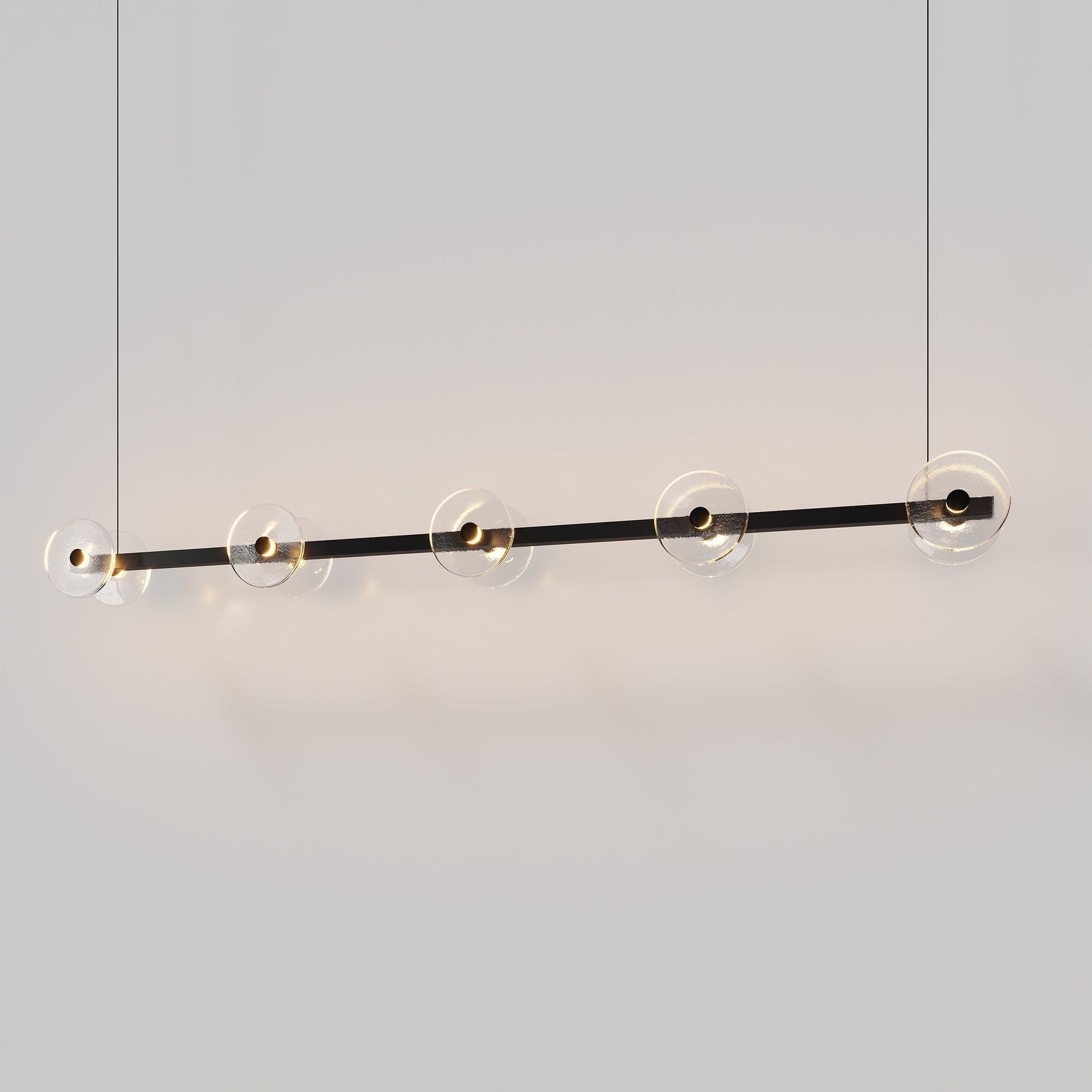 Coral Linear Bar Pendant - Clear Glass gallery detail image