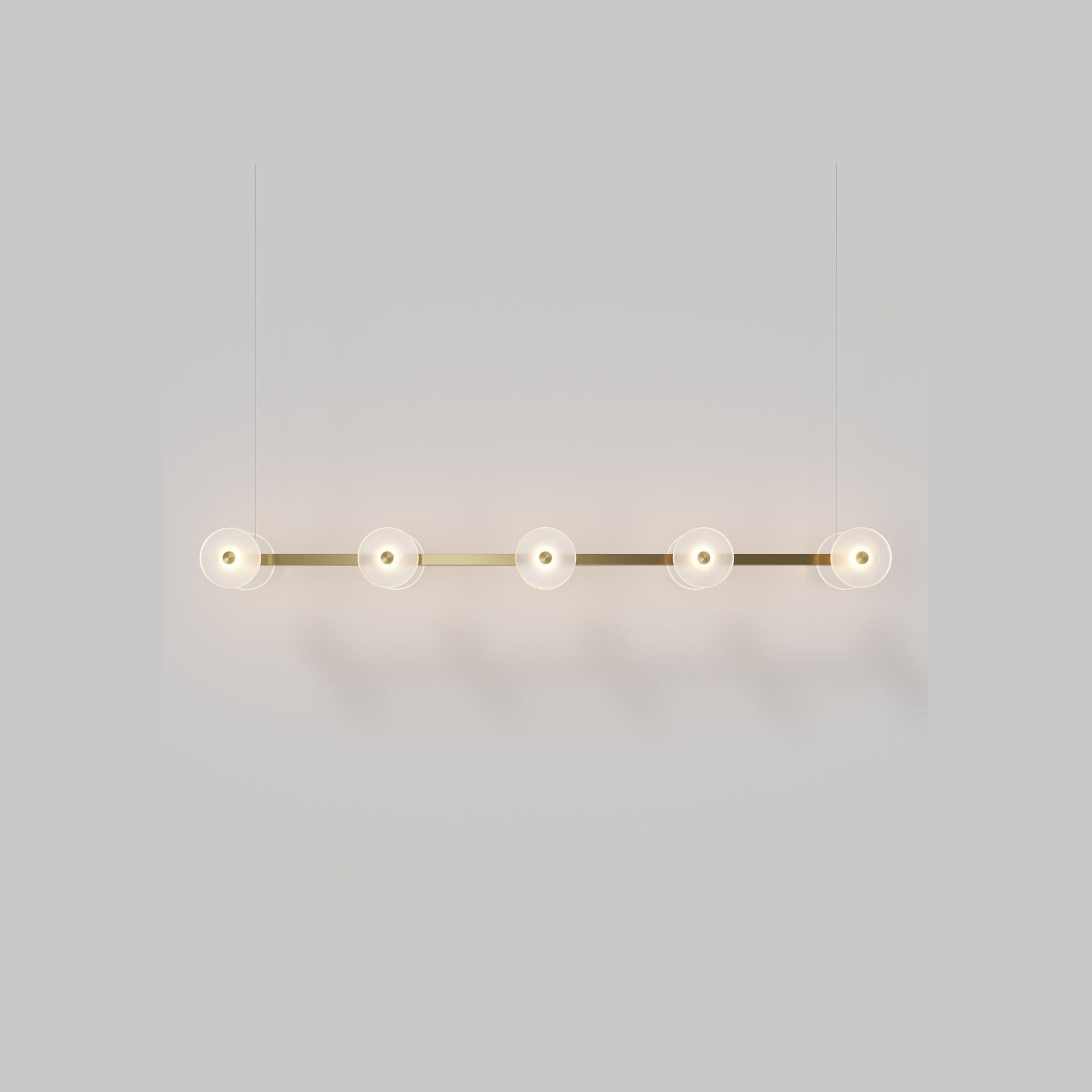 Coral Linear Bar Pendant - Frosted Glass gallery detail image
