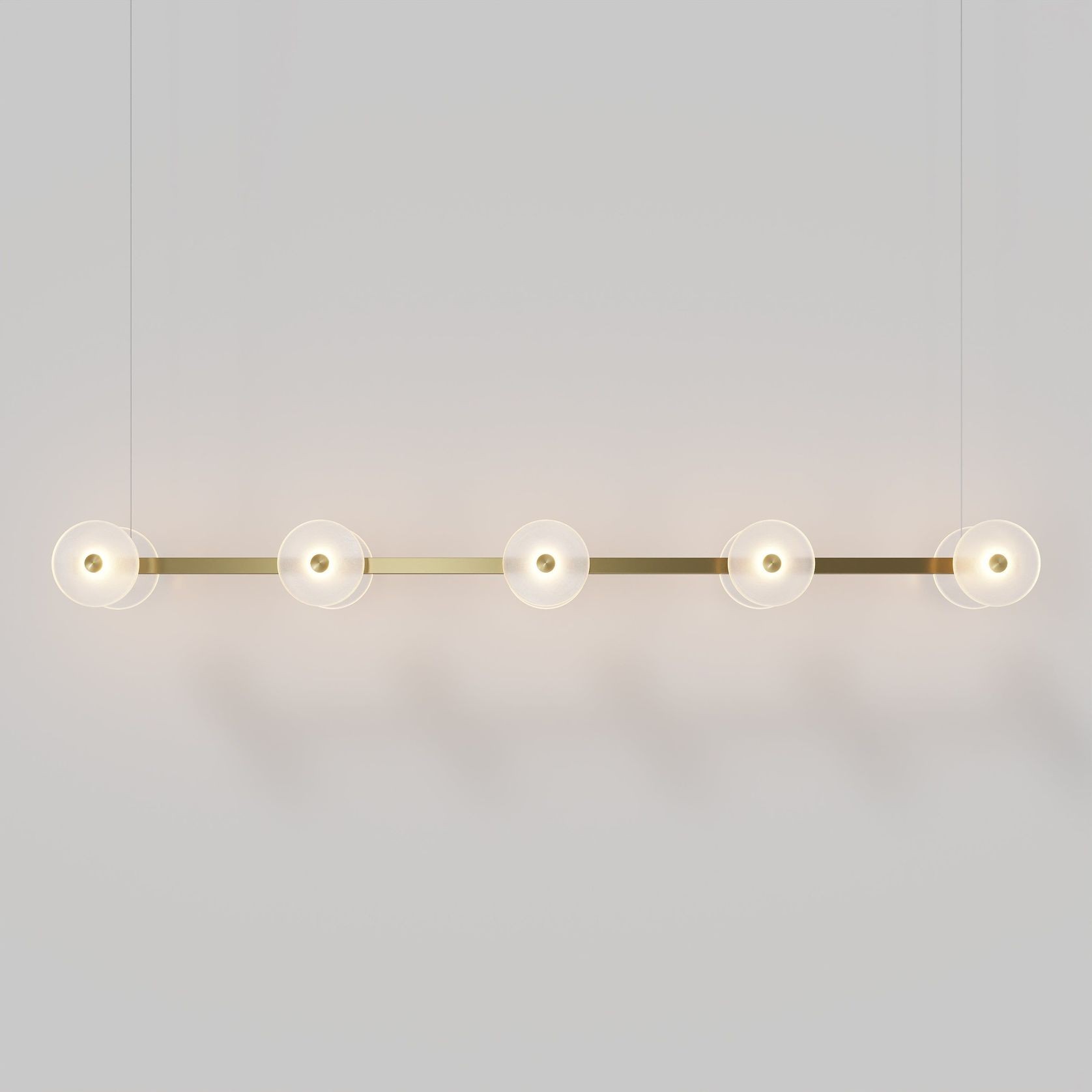 Coral Linear Bar Pendant - Frosted Glass gallery detail image