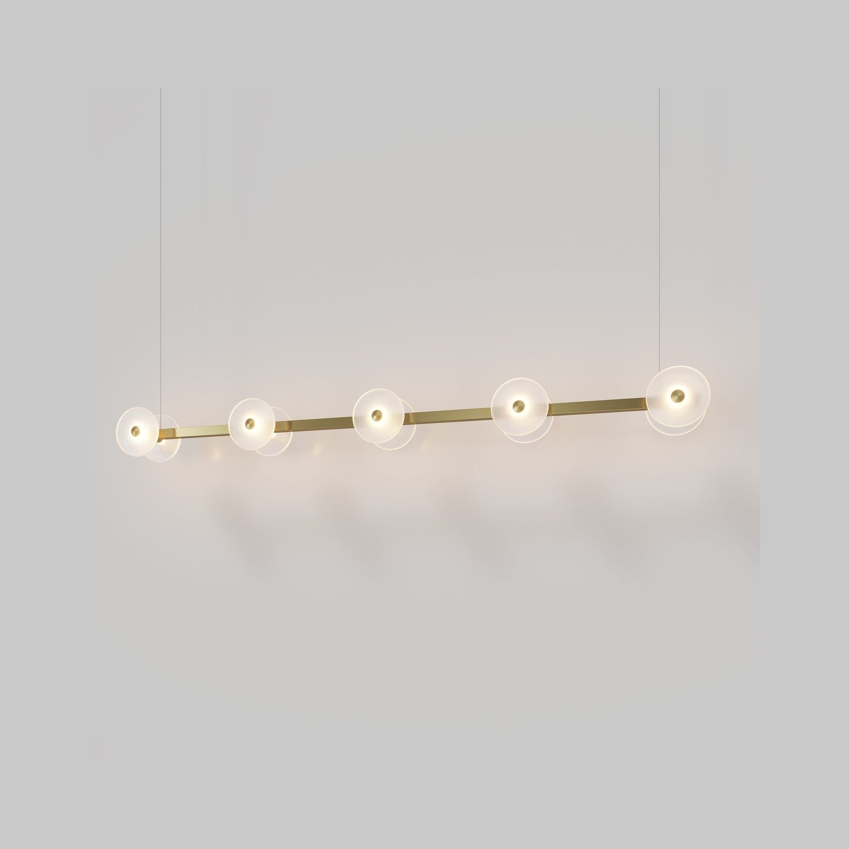Coral Linear Bar Pendant - Frosted Glass gallery detail image
