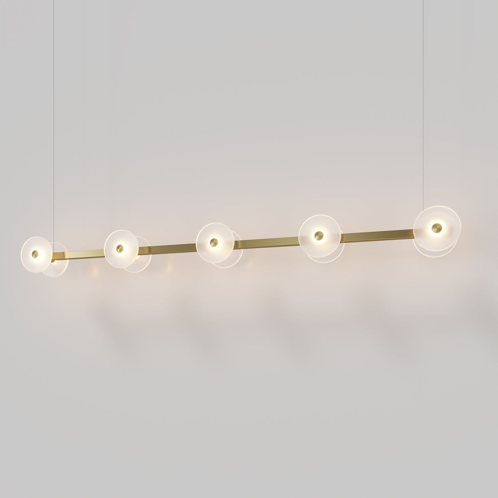 Coral Linear Bar Pendant - Frosted Glass gallery detail image