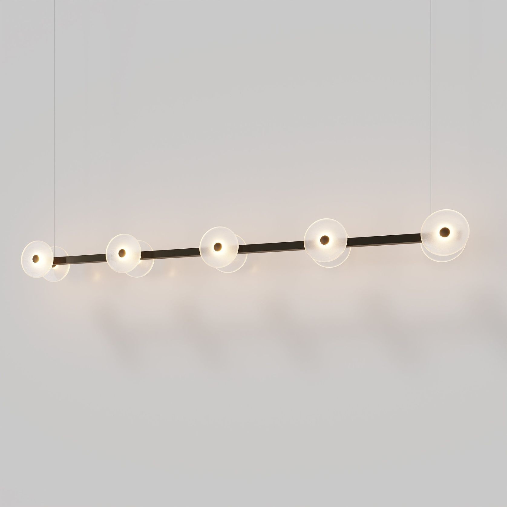 Coral Linear Bar Pendant - Frosted Glass gallery detail image