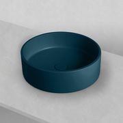 Sol' Round Concrete Basin Peacock Blue 390mm gallery detail image