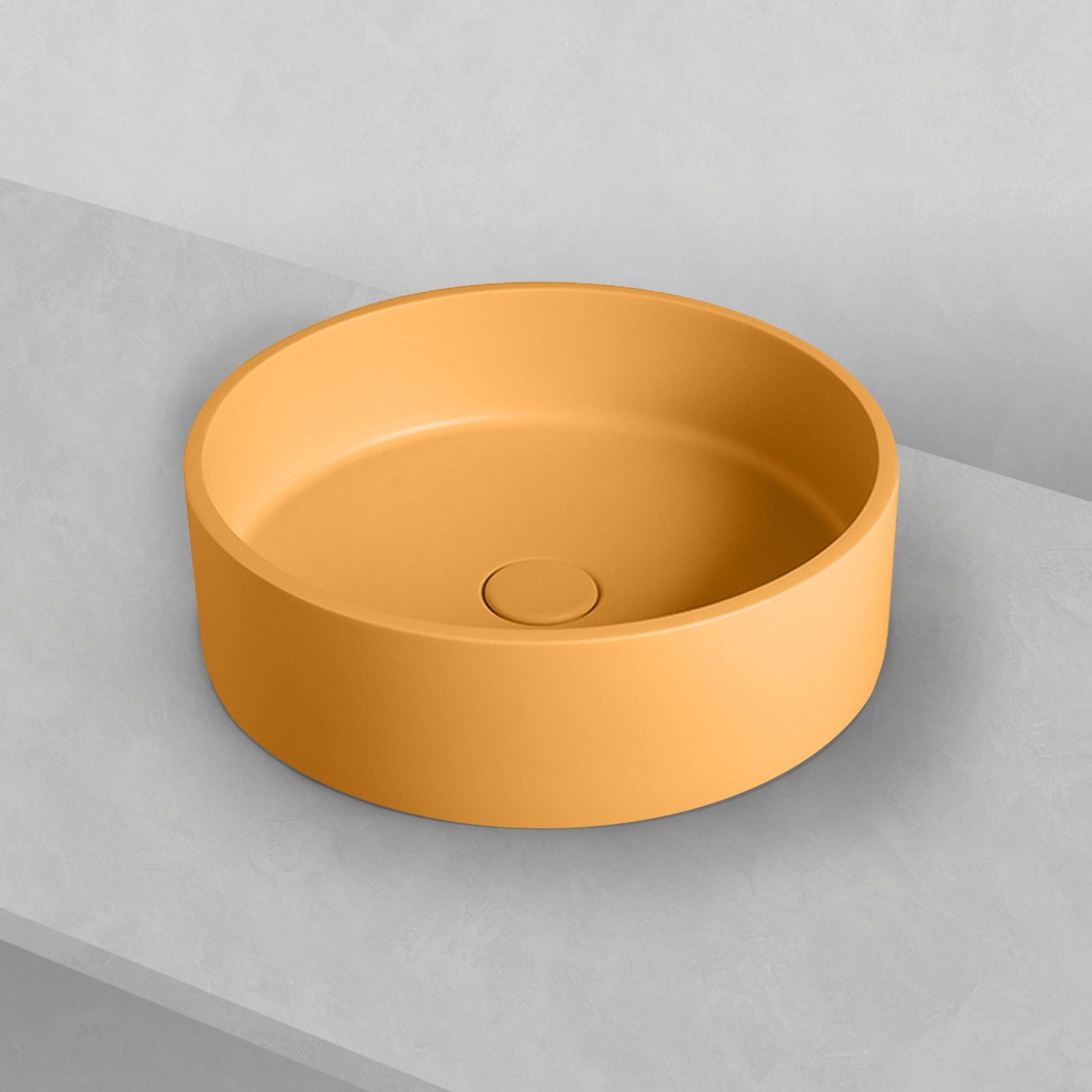 Sol' Round 390mm Concrete Basin Ochre gallery detail image