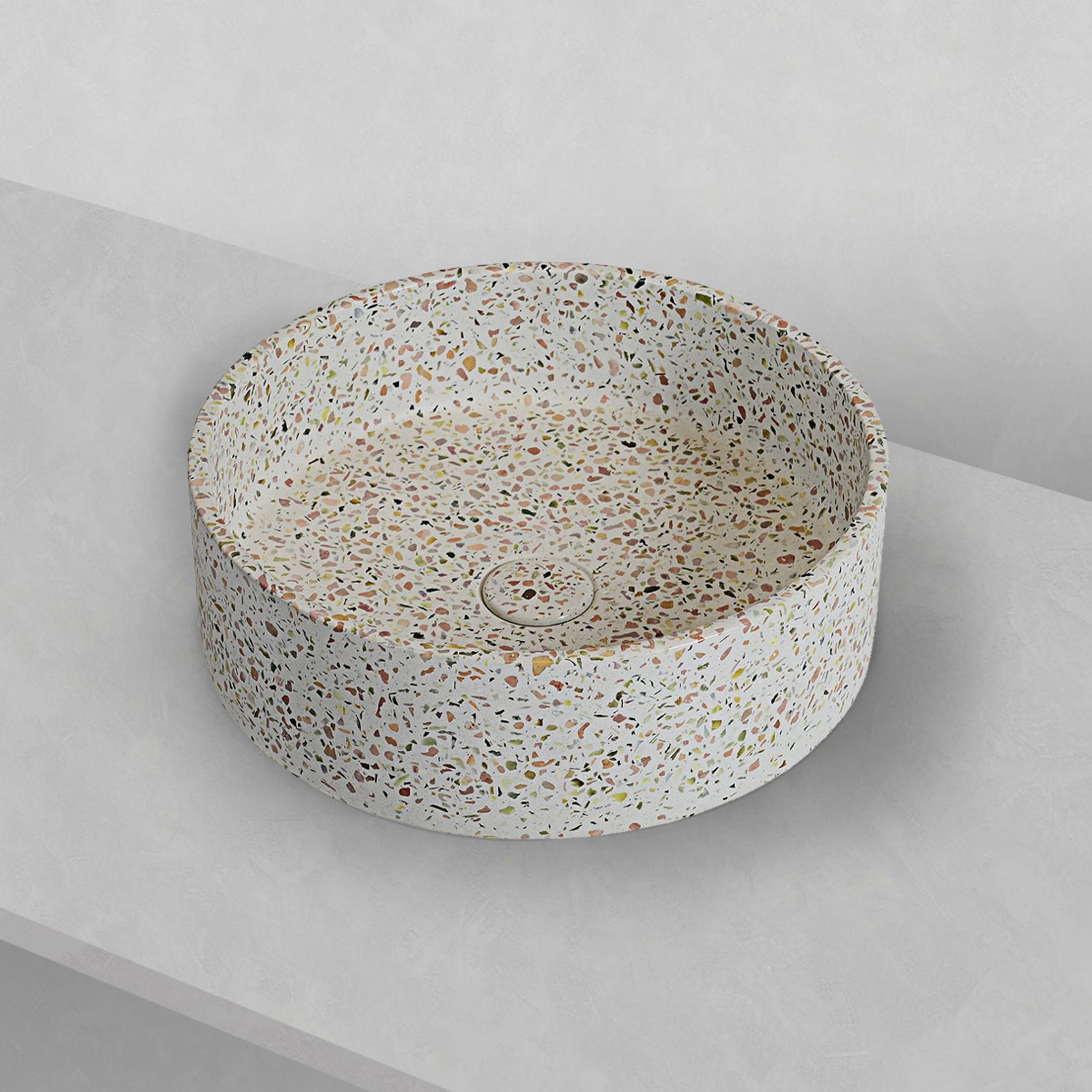 Sol' Natural Terrazzo Concrete Round 390mm Basin gallery detail image