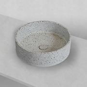 Terrazzo Grey 'Sol' round concrete basin 390mm gallery detail image