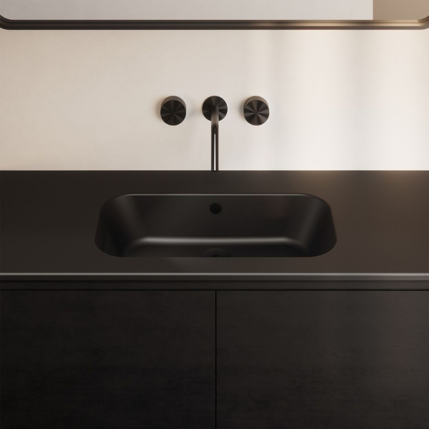 Casello 1200 Centre Basin Vanity Top Matt Black gallery detail image