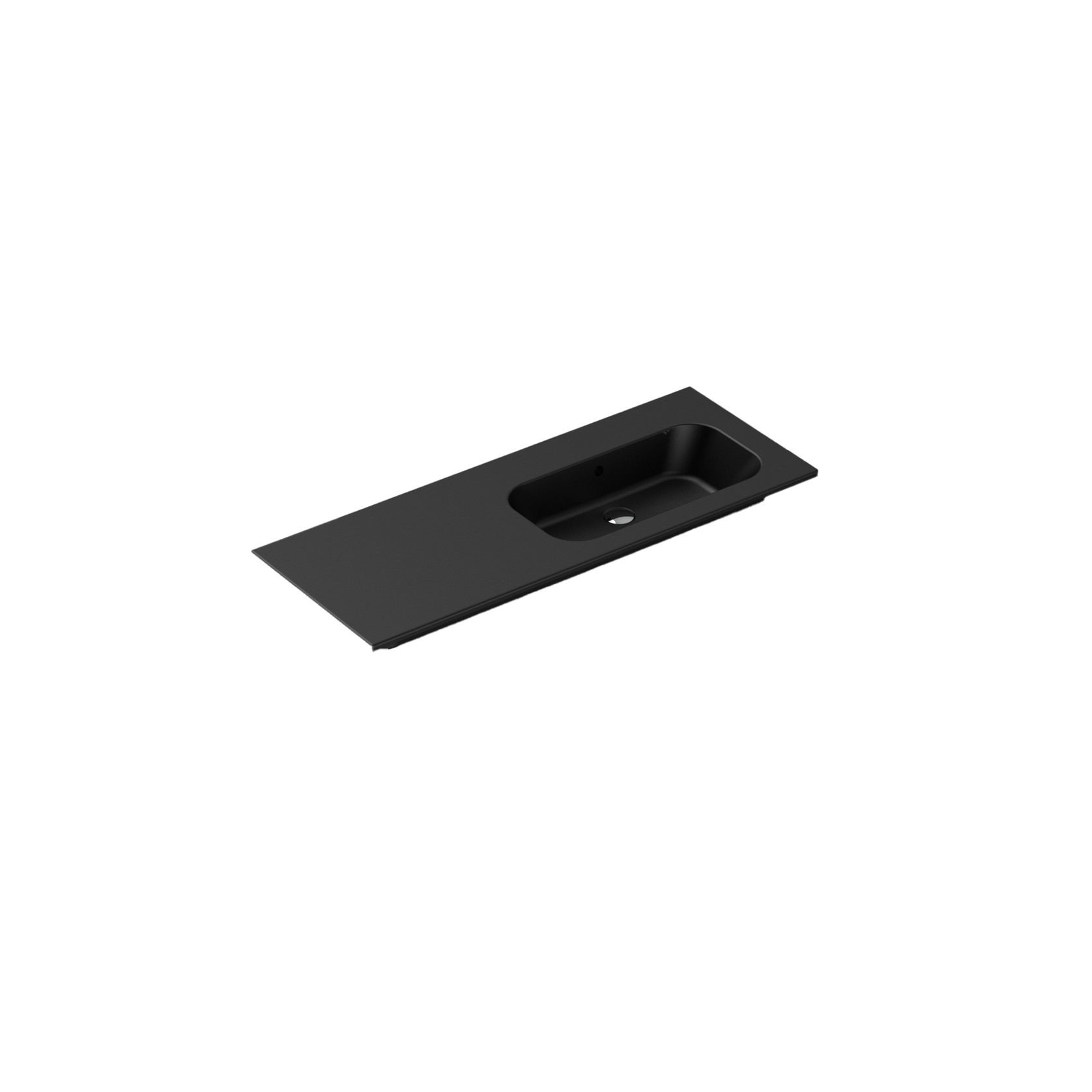Casello 1200 Right Basin Vanity Top Matt Black gallery detail image