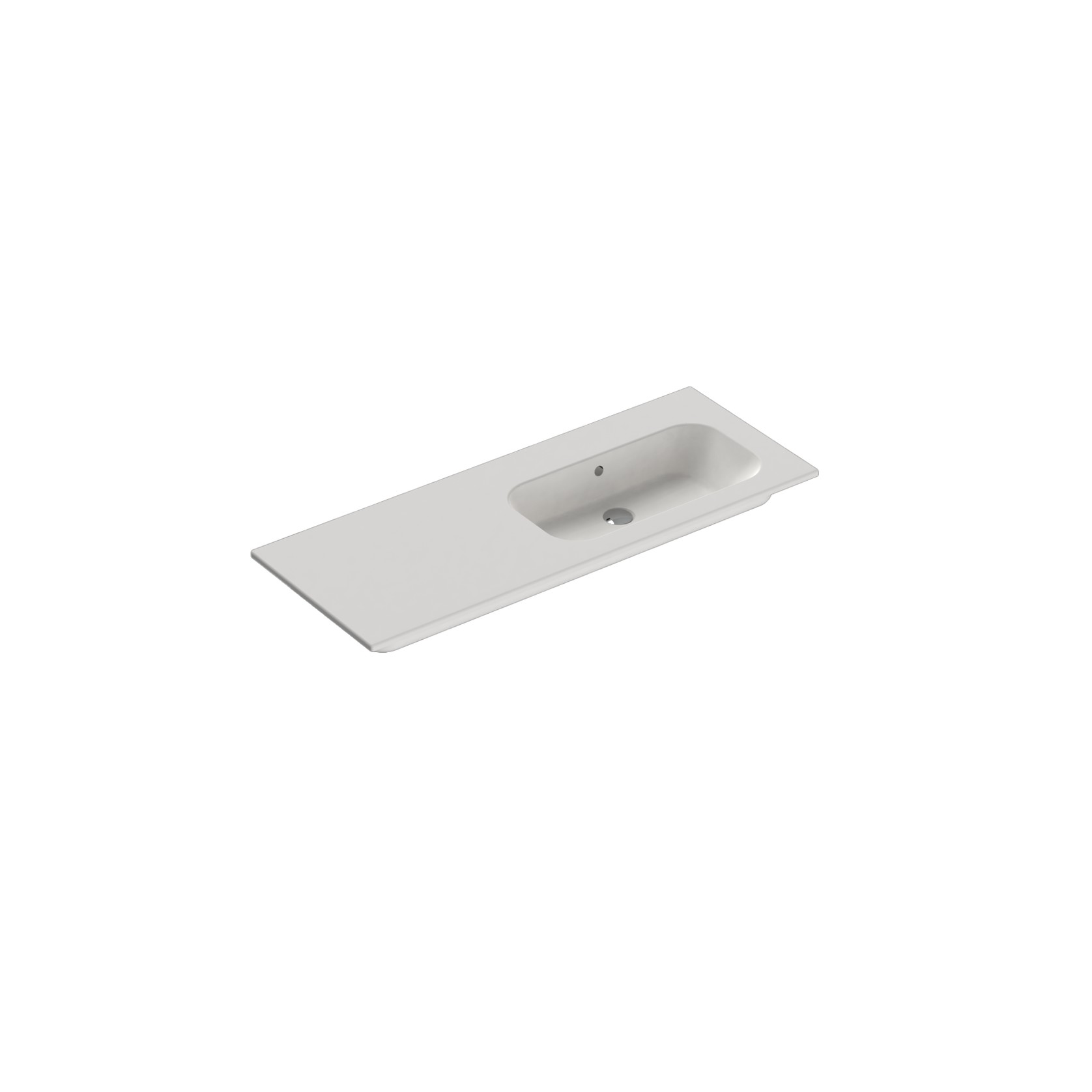 Casello 1200 Right Basin Vanity Top Matt White gallery detail image