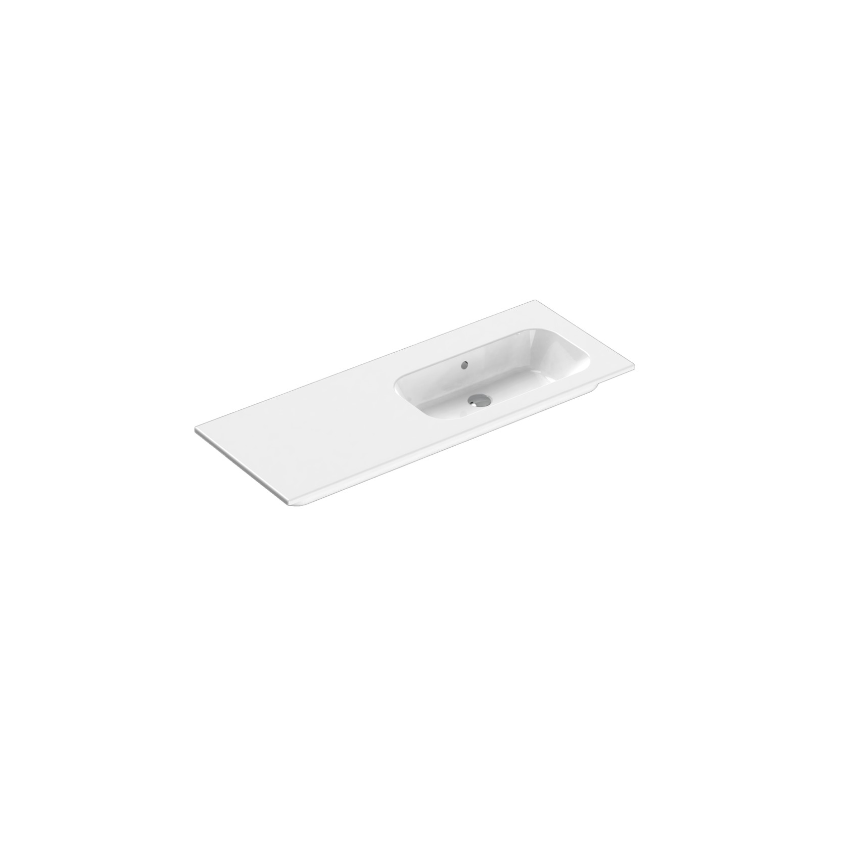 Casello 1200 Right Basin Vanity Top Gloss White gallery detail image
