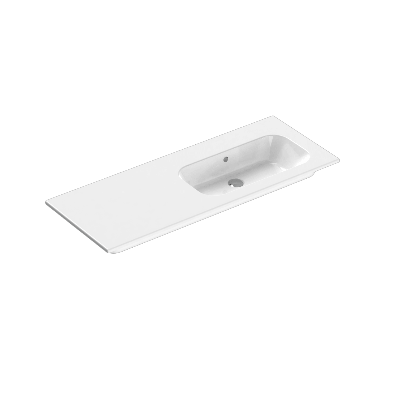 Casello 1200 Right Basin Vanity Top Gloss White gallery detail image