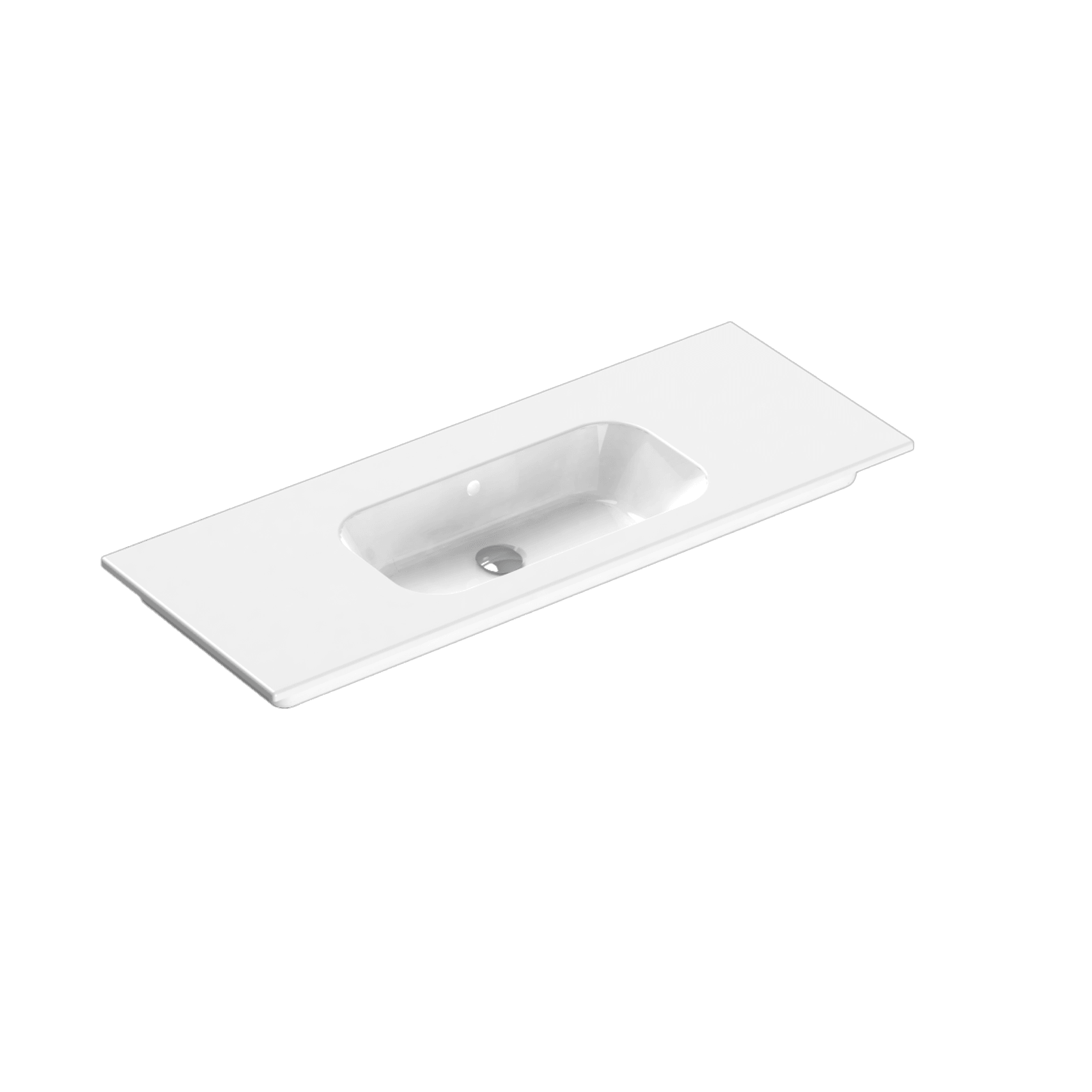 Casello 1200 Centre Basin Vanity Top Gloss White gallery detail image