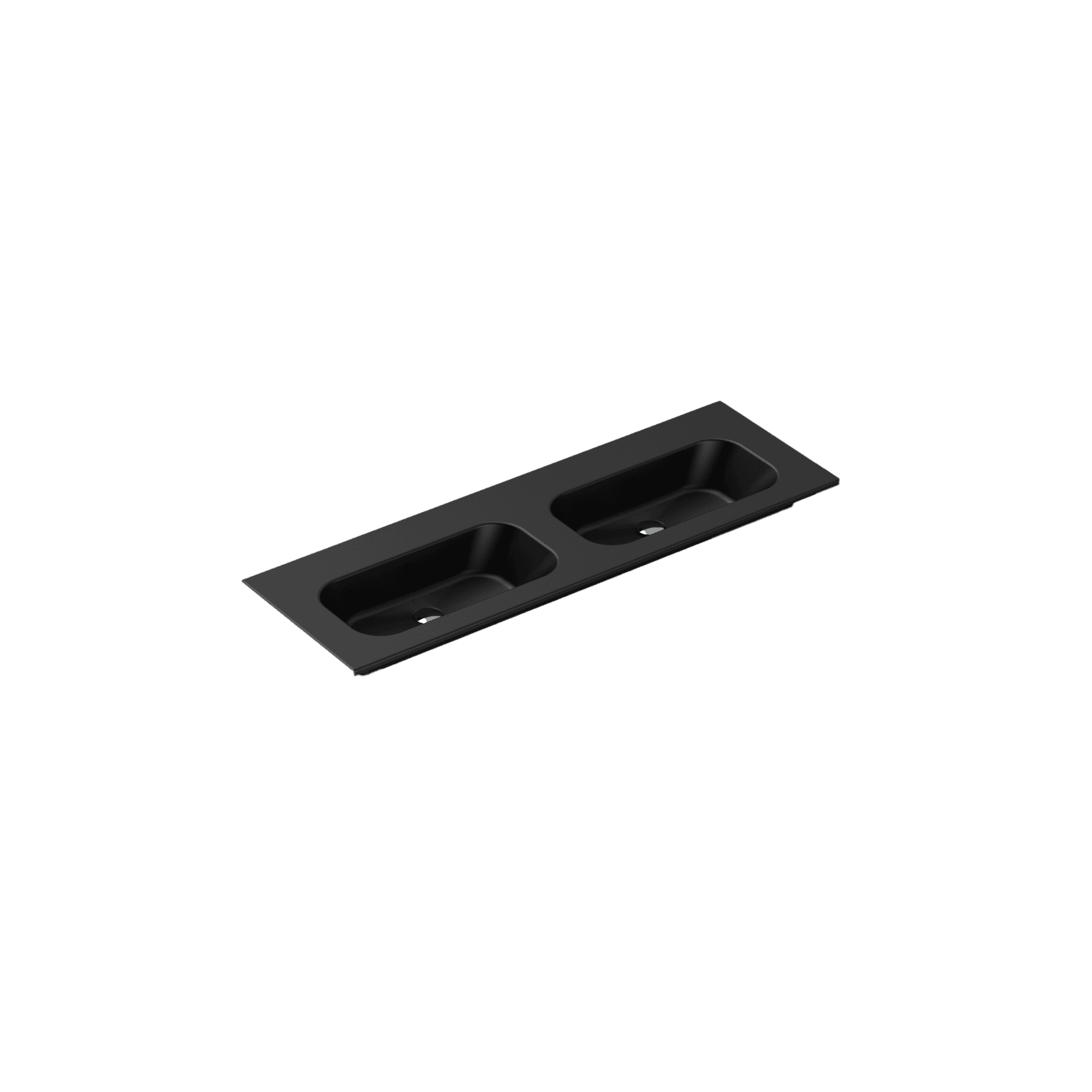 Casello 1400 Double Basin Vanity Top Matt Black gallery detail image