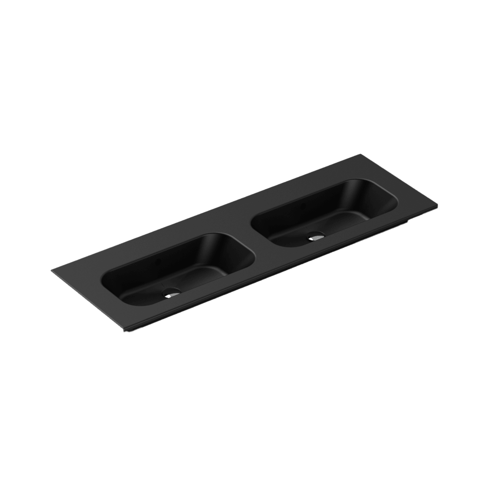 Casello 1400 Double Basin Vanity Top Matt Black gallery detail image