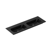 Casello 1400 Double Basin Vanity Top Matt Black gallery detail image
