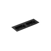 Casello 1400 Double Basin Vanity Top Matt Black gallery detail image