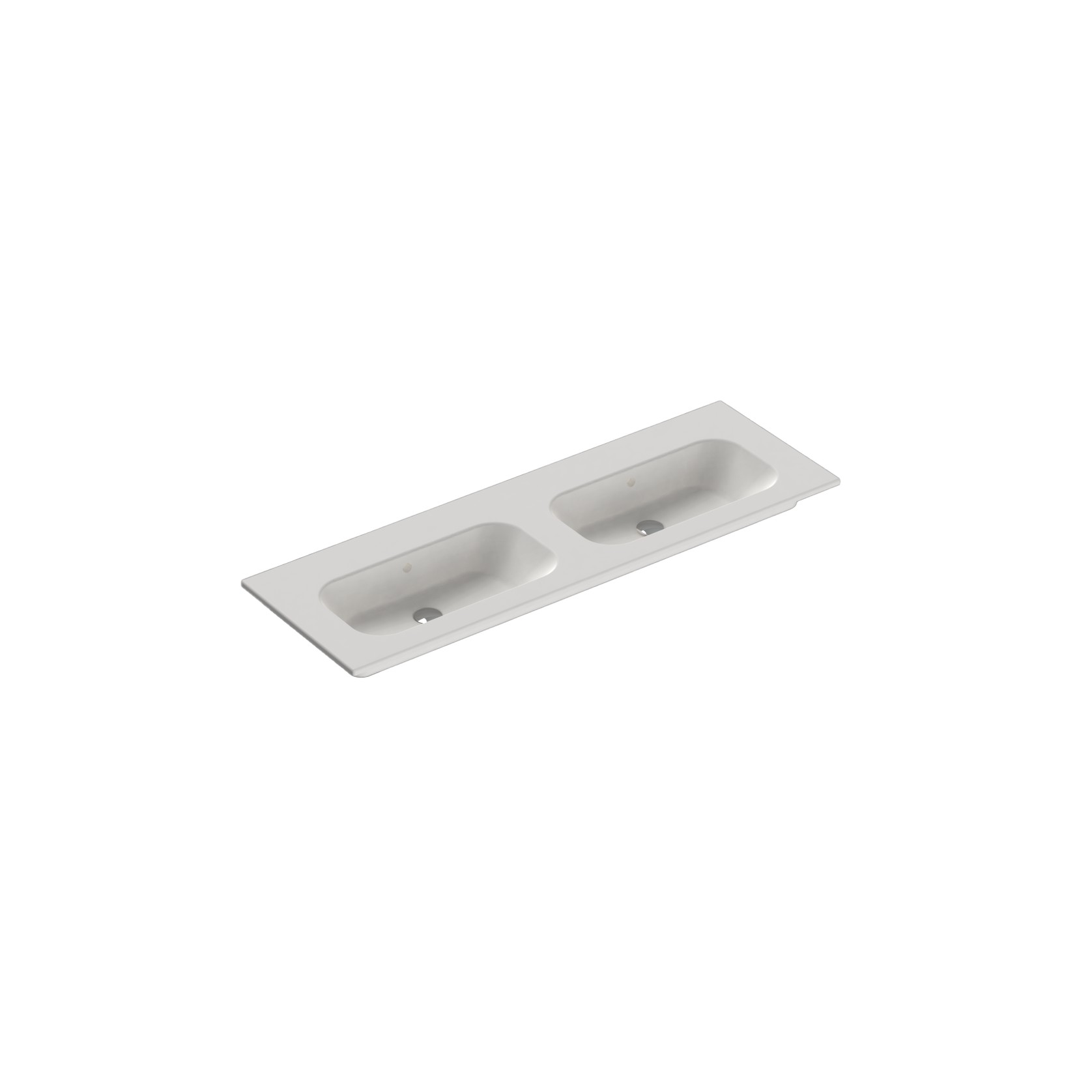Casello 1400 Double Basin Vanity Top Matt White gallery detail image