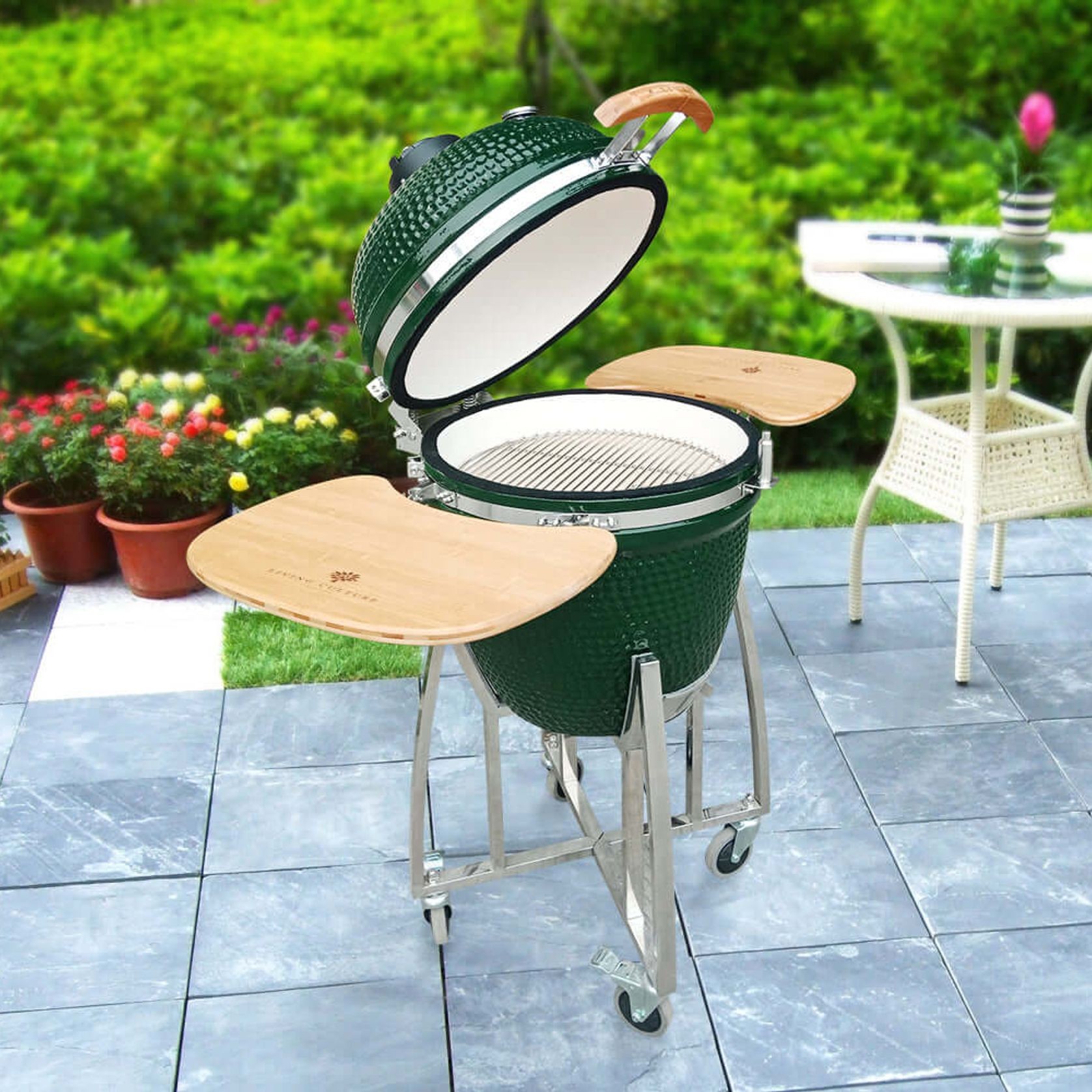21-Inch Kamado Ceramic Charcoal Grill With Bonus Accessory Pack gallery detail image
