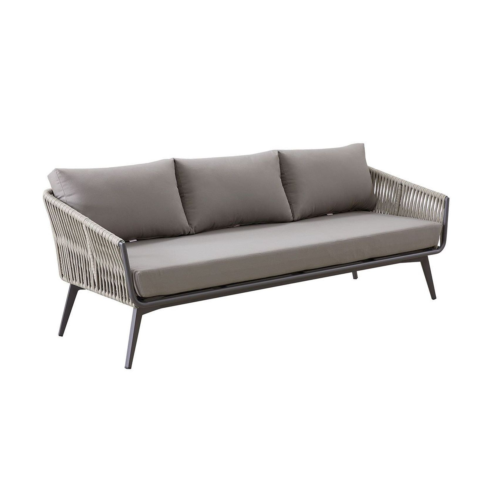 Kereru Aluminium and Rope Outdoor 3 Seater Sofa gallery detail image