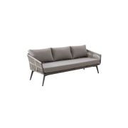 Kereru Aluminium and Rope Outdoor 3 Seater Sofa gallery detail image