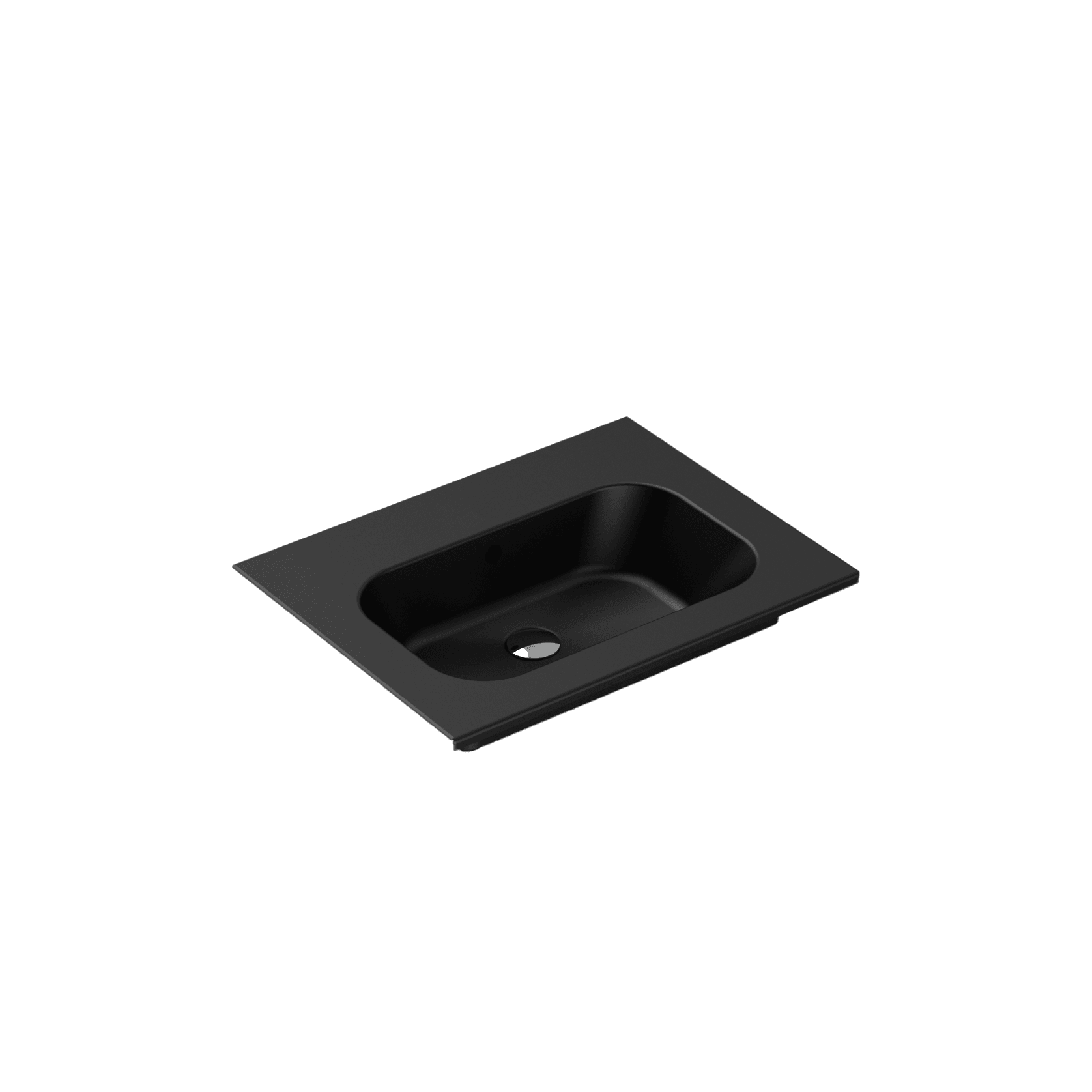 Casello 750 Centre Basin Vanity Top Matt Black gallery detail image