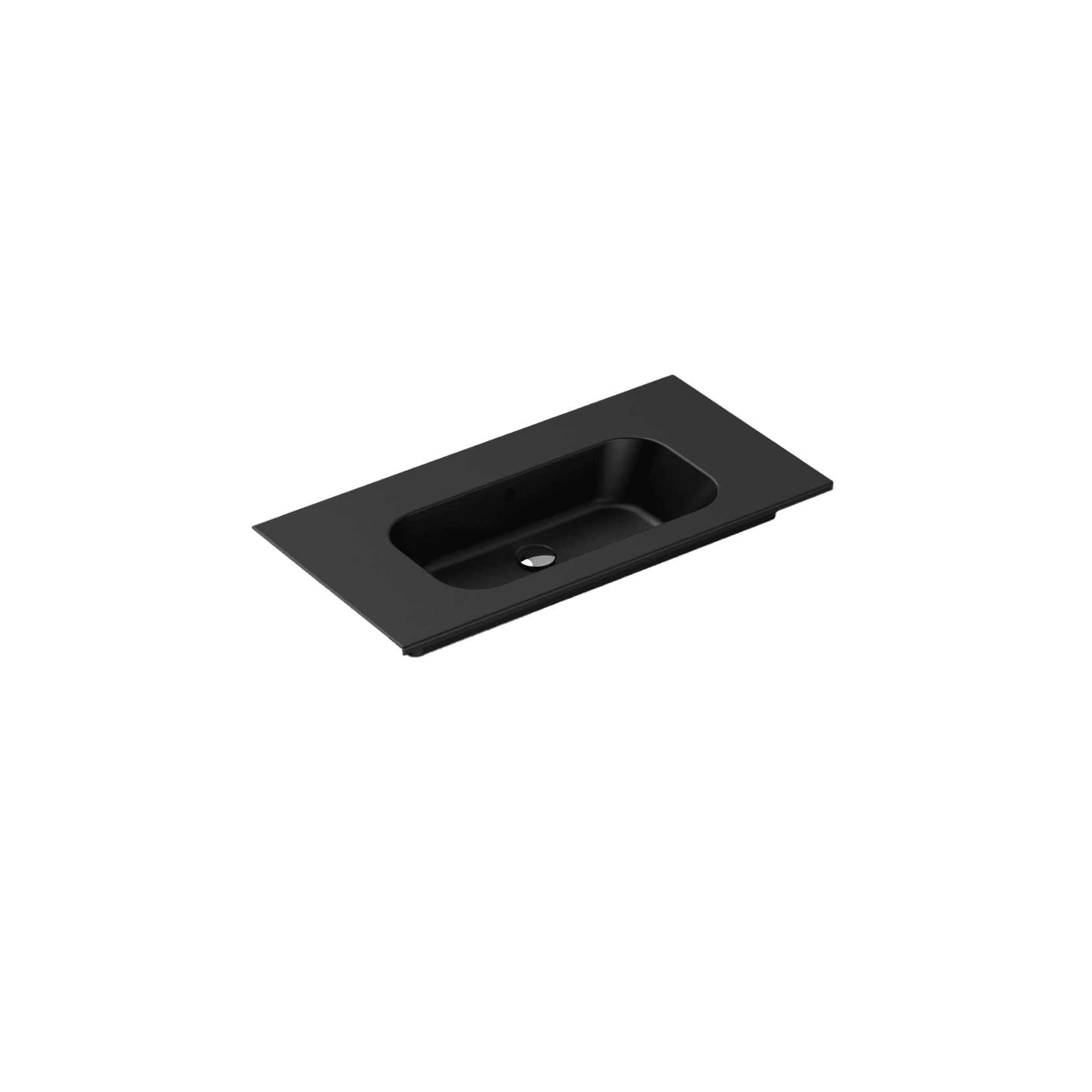 Casello 900 Centre Basin Vanity Top Matt Black gallery detail image