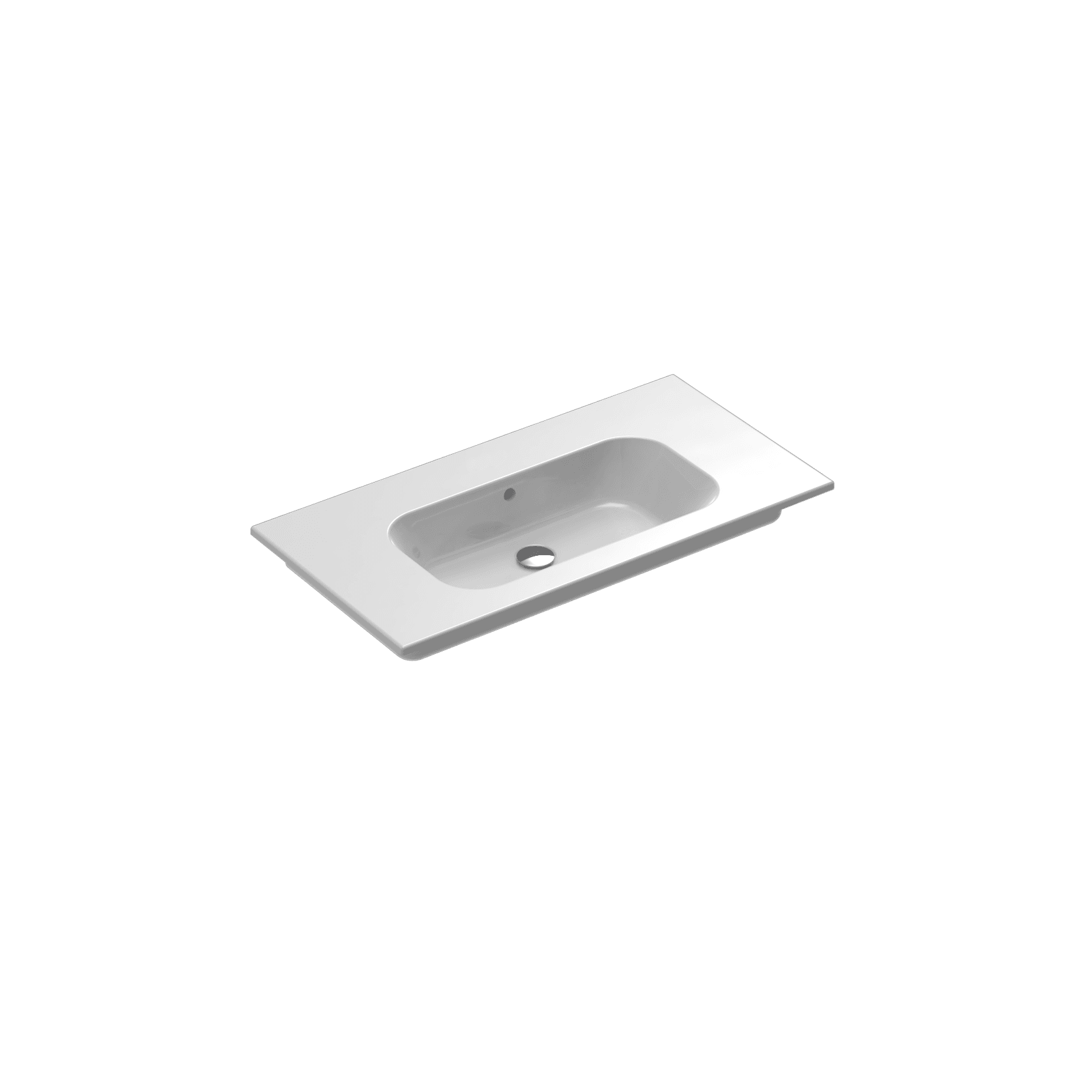 Casello 900 Centre Basin Vanity Top Gloss White gallery detail image