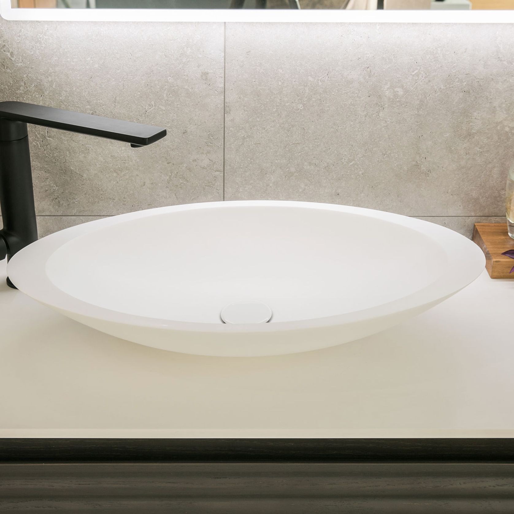Oval Composite Stone Countertop Basin 600 ArchiPro NZ