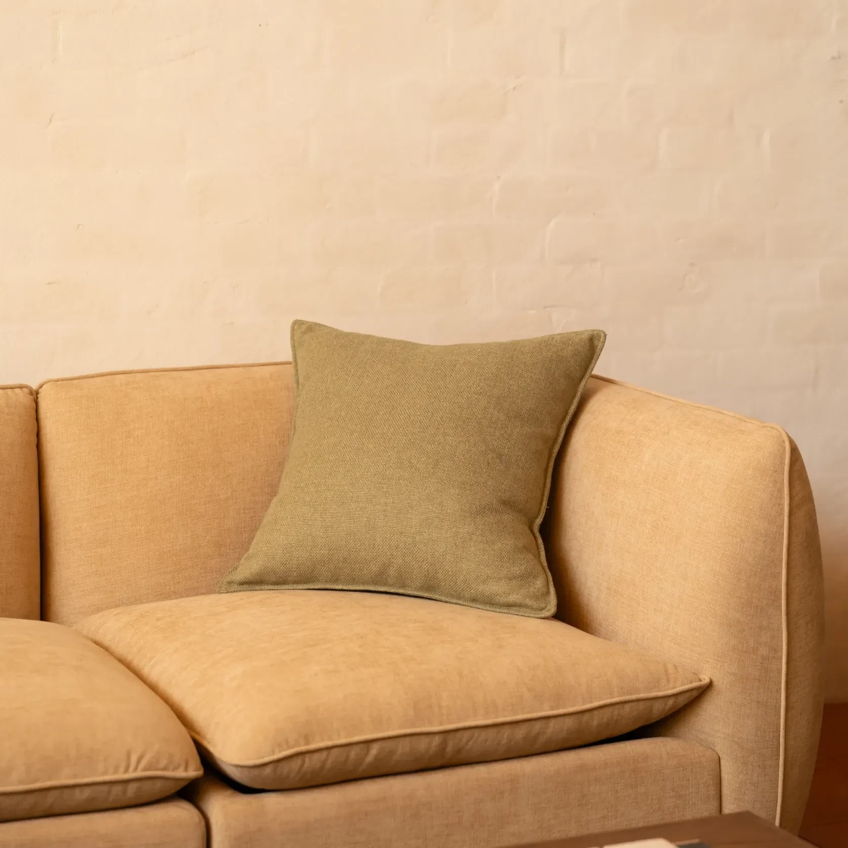 Hem Cushion 55cm x 55cm - Fossil Eucalyptus gallery detail image