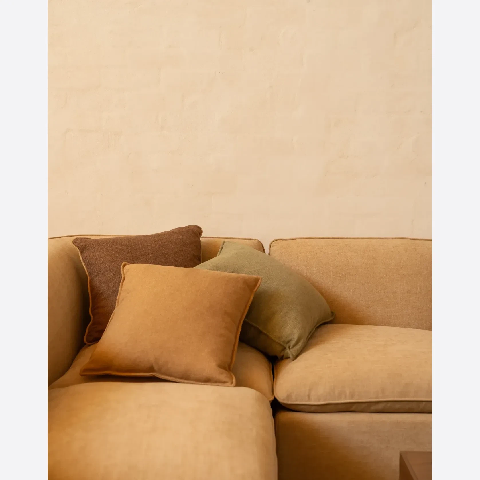 Border Cushion 55cm x 55cm - Eden Leaf / Eden Ecru gallery detail image