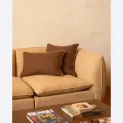 Border Cushion 55cm x 55cm - Fossil Chocolate / Fossil Fawn gallery detail image