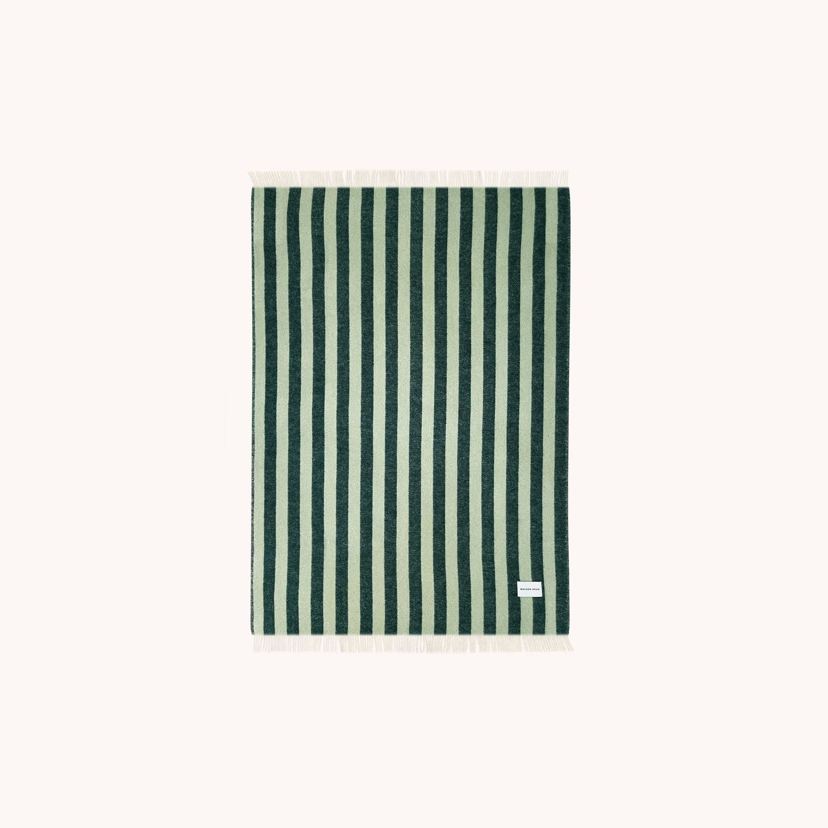 Maison Deux Candy Wrap - Green Sage | Large Reversible Wool Throw gallery detail image