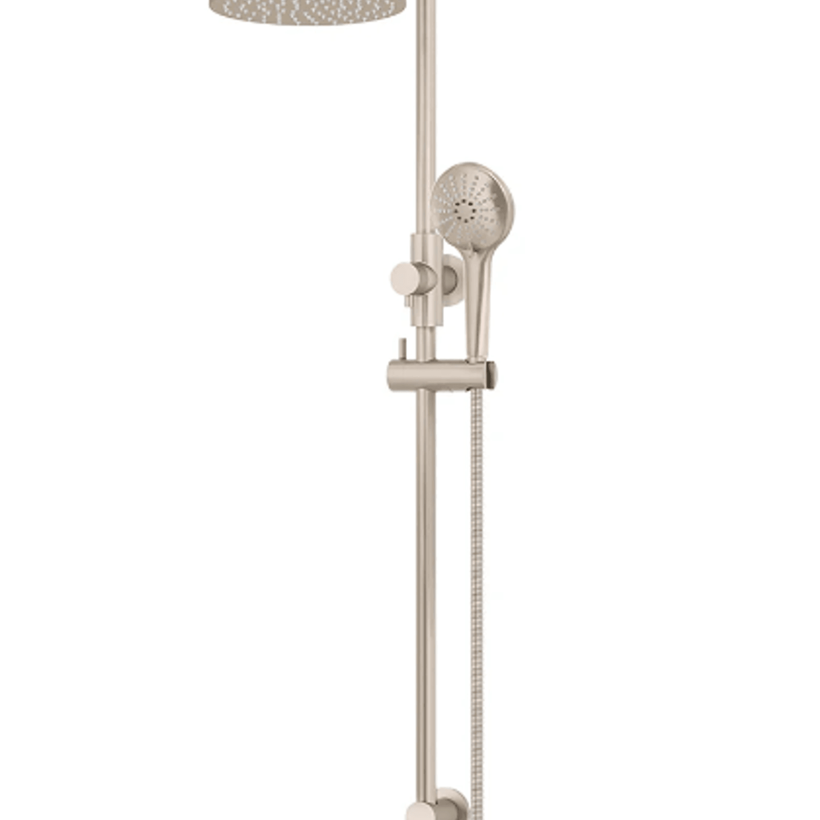 Meir Round Gooseneck Shower Set with 200mm Rose, Three Function Hand Shower Lustre Bronze gallery detail image